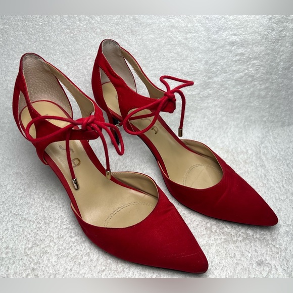 UNISA, red suede 3 inch heel, 6.5 size NWOT - Picture 2 of 5